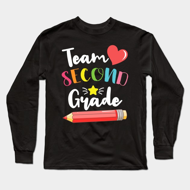 Team Second Grade Cute Back To School Gift For Teachers and Students Long Sleeve T-Shirt by BadDesignCo